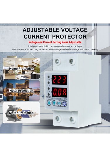 Youtek 63a Akıllı Ev Dağıtım Paneli Koruyucusu, Led Gösterimli Aşırı/alçak Gerilim Ve Akım Koruması, Otomatik Yeniden Bağlanma, Ayarlanabilir Ayarlar