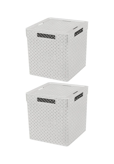 El Casa 2 Adet, 23 Litre Depolama Kutuları Depolama İçin 2 Adet, 23 Litrelik Kutular. 200723619 Açık Gri