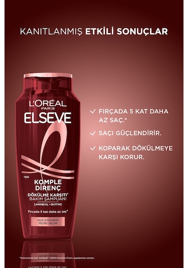 ELSEVE Komple Direnç Dökülme Karşıtı Şampuan 300 ml 3'lü Set