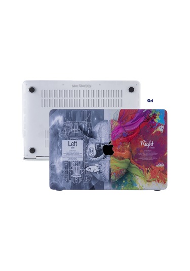 Apple Uyumlu MacBook Pro Kılıf Hardcase A1706-08 1989 2159 2251-89 2338 Brain Beyaz
