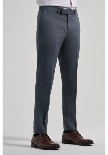 İmza Koyu Antrasit Esnek Yandan Cepli Slim Fit Classic Pantolon 1003250106 Koyu Antrasit