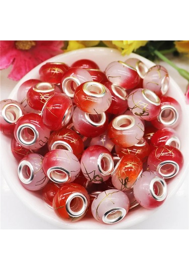 Irisdream 10 Adet Murano Reçine Rondelle Boncuk Bilezik Dıy Takı Yapımımor Mor