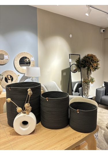 Rover Çok Amaçlı Düzenleyici Sepet, Saksılık, Organizer 3'lü Set Antrasit