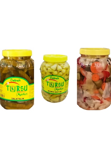 Turşu Market Salatalık Turşusu 1500 G + Biberiye Turşusu 1500 G + Karışık Turşu 1500 G