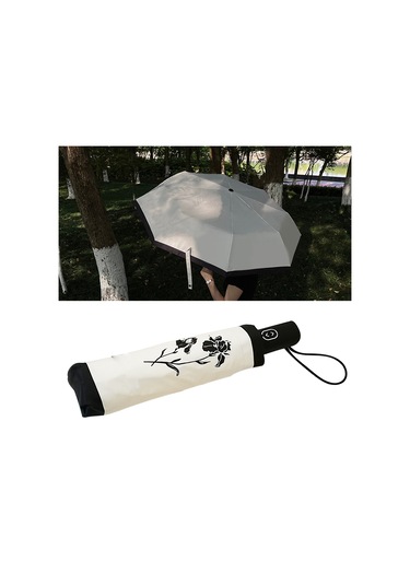 Fransız Vintage Otomatik 3 Katlanır Şemsiye Taşınabilir Seyahat Güneş Yağmur Koruması Diğer