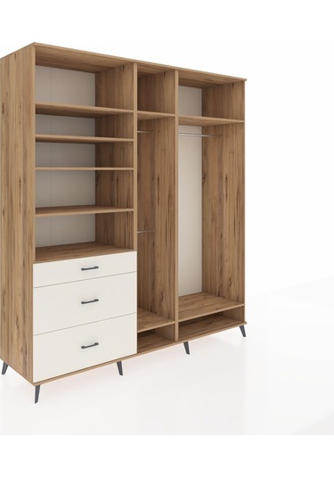 Kronos Dolap 9 Raflı 3 Çekmeceli 3 Askılı 220x59x243 Çam-çam/aytaşı Atlas Çam/aytası