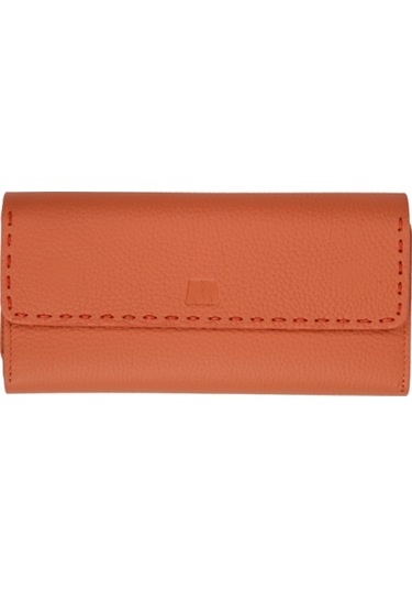 Mft Leather Hakiki Deri El Portföyü Cüzdan Hilton 8926 Flother Mat Turuncu