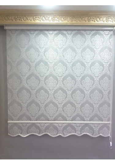 N11 Özel 1.Kalite Beyazdamaks Desen Çift Mekanizma Tül Stor Perde