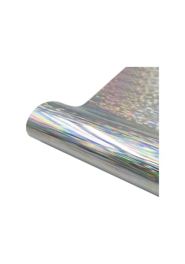 Novahub İllüzyon Lazer Fırçalanmış Parıltılı Vinil Etiket 30,5 X 50 Cm, Kendinden Yapışkanlı Gümüş