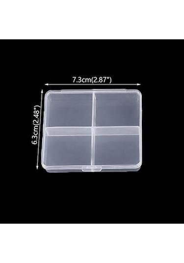 Kare Plastik Şeffaf Saklama Kutusu Küçük Öğeler Çeşitli Eşyalar Organizatör Vaka Takı Boncuk Konteyner Kutusu Araçları Aksesuarları 7.3 6.3 1.6cm