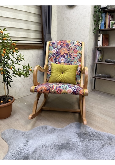 Asedia Rustik Naturel Retro Sallanan Sandalye Dinlenme Koltuğu