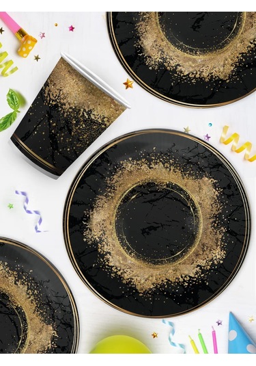 Nd Plej Tek Kullanımlık Fast Food Paketi, Tabak Ve Bardak Seti, Altın Kum 307354370 25