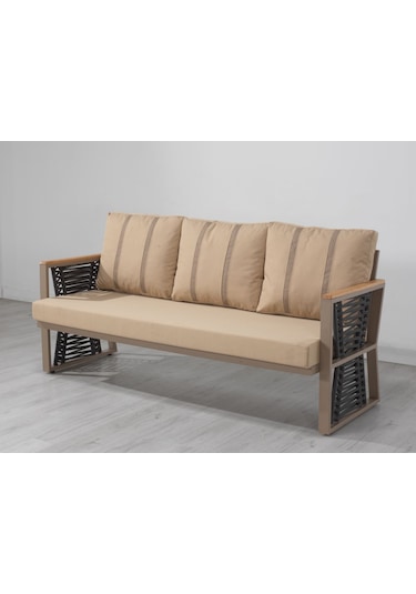 Ferro 3+1+1 Bej Metal Bahçe Takımı , Oturma Grubu Bej