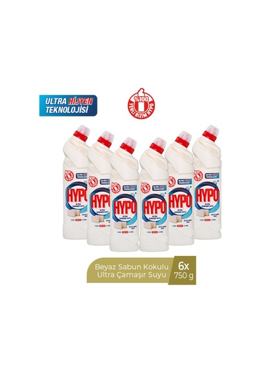 Hyper Hypo Ultra Çamaşır Suyu Beyaz Sabun Kokulu 750 Ml X 6 Adet
