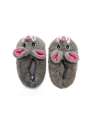 Twigy Nara EE0541 Kadın Hayvanlı Panduf Gri 36/41 Gri