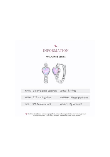 Wostu Otantik 925 Ayar Gümüş Narin Güzel Renkli Aşk Küpe Kadınlar Takı Hediye İçin Diğer