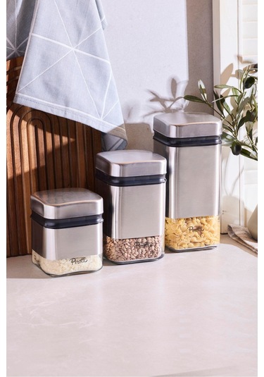 Cubıc 3 Boy Saklama Kabı Ve Kavanoz Seti Seffaf Şeffaf