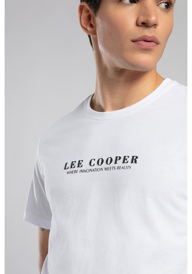 Lee Cooper Antonia Erkek O Yaka T-shirt Beyaz-19902 Beyaz