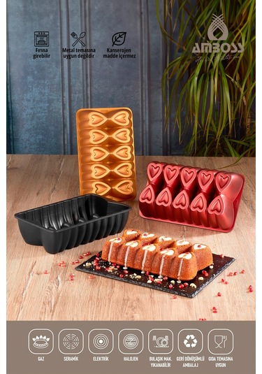 Amboss Ame-52 Ametist Kırmızı Baton Kek Kalıbı