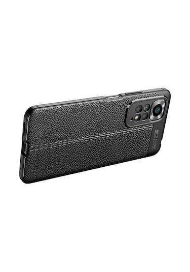 Xiaomi Redmi Note 11 Pro Kilif Lens Deri Görünümlü Niss Silikon