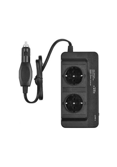 Besthome1 200w Araba Güç Invertörü, Dc 12v'den Ac 220v Dönüştürücü, 2 Ac Çıkışı, 4 Usb Port, Açma/kapama Anahtarı, Siyah