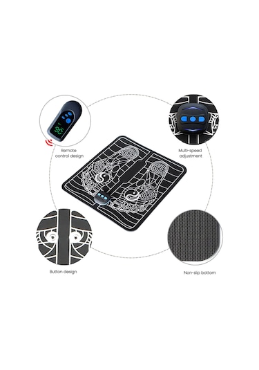 Teltree Taşınabilir Akıllı Ems Ayak Masaj Aleti - 6 Mod, 9 Seviye, Şarj Edilebilir, Uzaktan Kumandalı 112 Karakter Çok Renkli