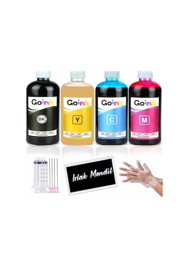 Goink Epson EcoTank L6490 112 Uyumlu Pigment Mürekkep 4 Renk 500 ML