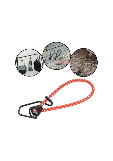 Suntek Kancalı Bungee Kablosu 6mm Halat Kanopi Kırmızı Kırmızı
