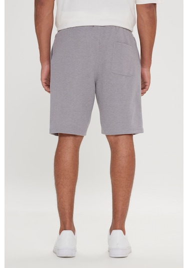 Ac&Co / Altınyıldız Classics Erkek Grı Melanj Standart Fit Normal Kesim Cepli Rahat Örme Şort Gri Melanj