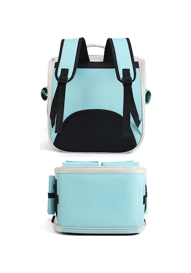 Cbtx Nefes Alabilen Kare Kedi Sırt Çantası Katlanabilir Açık Hava Taşınabilir Evcil Hayvan Çantası Model 4 Gri