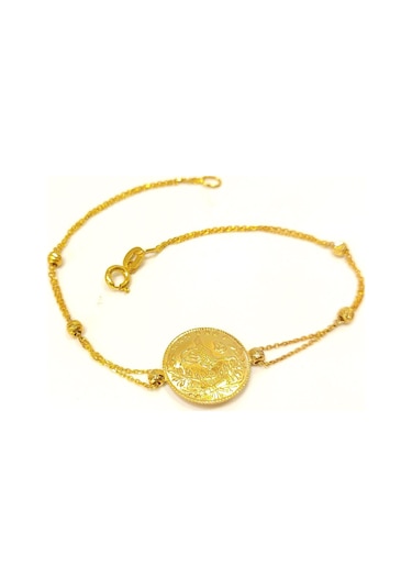 Altın Ürünler Reşat Çeyrek Altınlı Forse Zincirli Künye Bileklik Altın Sarı Altın