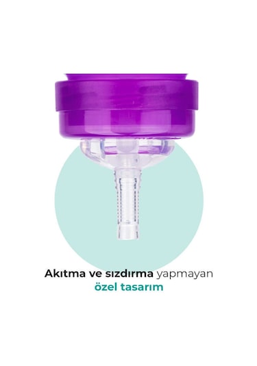 Mamajoo Antikolik Akıtmaz Pipetli Bardak 270 ml Mor, 12 Ay+