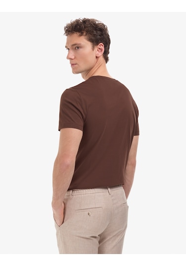 Pierre Cardin Erkek Koyu Kahverengi Tişört Basic 50325307-vr084