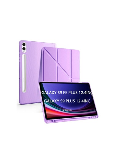 Samsung Galaxy Uyumlu  Tab S9 Fe Plus/s10 Plus Kılıf Kalem Bölmeli Trifolding Case X610 X616 X820 X826 X828 Kılıf