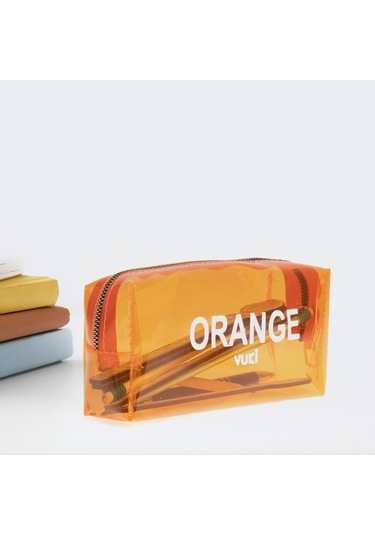 Vukı Seffaf Kalem Cantası Turuncu Vk-0096-08