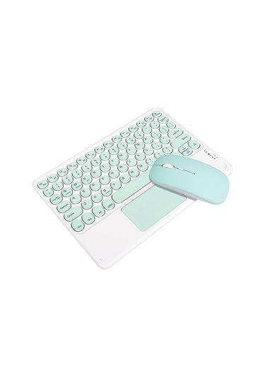 Jeemson Bluetooth 3.0 Kablosuz Klavye Ve Mouse Seti, 10m Aktarım Mesafesi, 800-1600 Dpı, İos/android/windows Uyumlu, Yeşil Renk Diğer