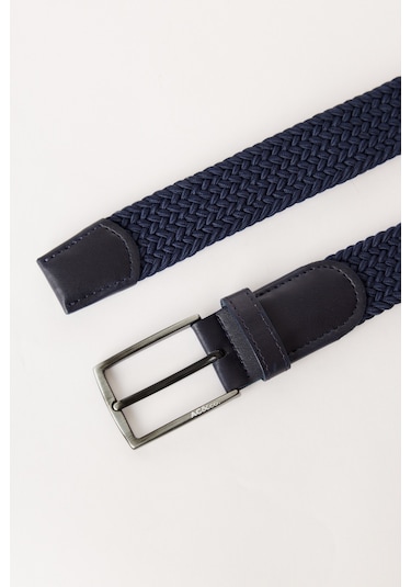 AC&Co / Altınyıldız Classics Erkek Lacı Casual Suni Deri Kemer Lacivert