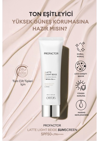 Cre'ars Profactor Lette Sunscreen Light Beige SPF50+ 50 ML