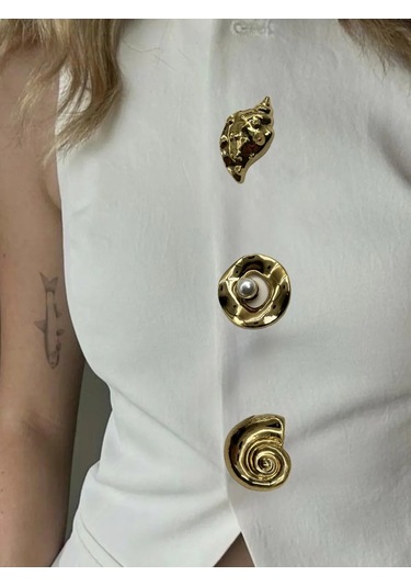 Best Price 34 Orijinal Şık İnci Broş 370345889 Altın Rengi