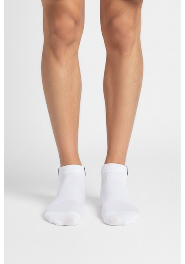 Allunique Coolmax Beyaz Yarım Havlu Dikişsiz Unisex Patik Spor Çorabı Beyaz