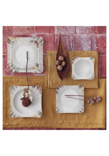 Güral Porselen Spinoza 6 Kişilik 30 Parça Porselen Kahvaltı Çok Renkli