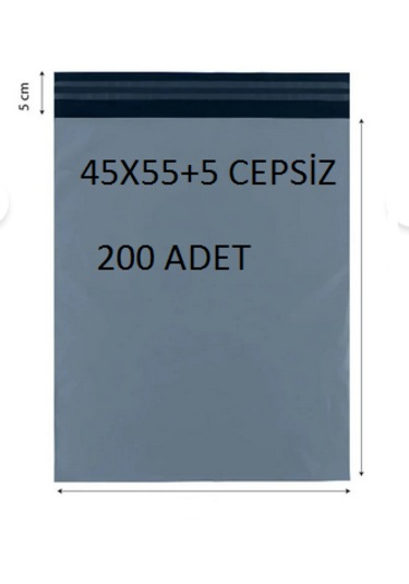 45x55+5 200 Adet Cepsiz Kargo Poşeti Cac Plastik