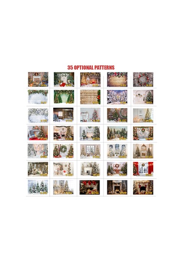 Kangvka Noel Temalı 2.1x1.5m Fotoğraf Arka Planı - Poliester Fiber W-7319 Modeli Çok Renkli