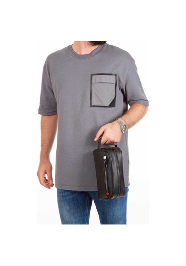 Bizoon Np244 Vegan Deri Kişisel Bakım Ve Seyehat El Çantası Siyah