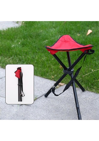 Bloomnest Taşınabilir Katlanır Kamp Sandalyesi Balıkçılık Yürüyüş Bahçecilik İçin Hafif Kolay Taşıma Kırmızı Kırmızı