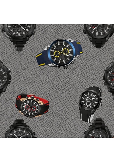 Yunboo Megır 2144 Erkek Spor Saati - Kronometre, Takvim, Aydınlatma Özellikli - 3atm Su Geçirmez - Silikon Kordon - Siyah Ekran, Mavi Bant Kutu İle Lacivert