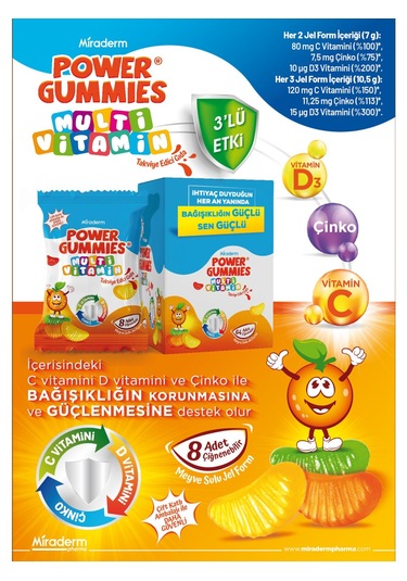 Miraderm Power Gummies Multi Vitamin 64 Jel