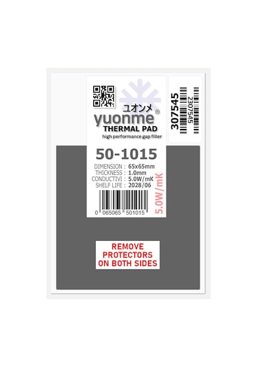 Yuonme Termal Ped / Thermal Pad 1.0mm 5.0w/mk 65x65mm 50-1015