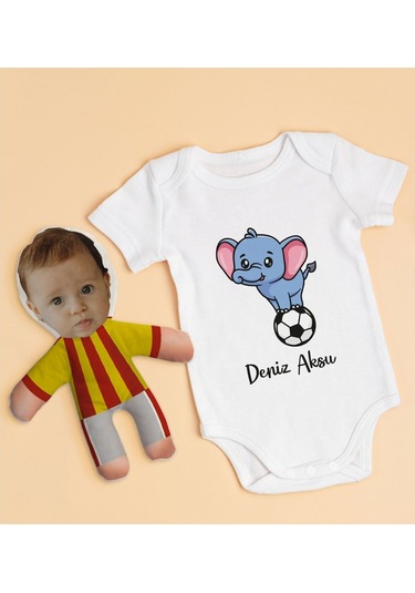 Bitmeyenkartus Bk Kids Kişiye Özel Fotoğraflı Bebek Yastık Ve Bebek Body Zıbın H (550905958) Çok Renkli