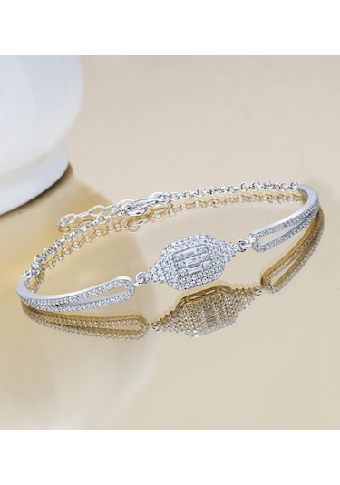 Bymoreelsesilver-Baget Taşlı Doc Gümüş Bileklik